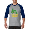 thumbnail image 1 of MmF - Mens Raglan Sleeve Baseball T-Shirts - XMAS DINOSAUR, 1 of 5