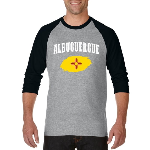 MmF - Mens Raglan Sleeve Baseball T-Shirts, up to Size 3XL - Albuquerque