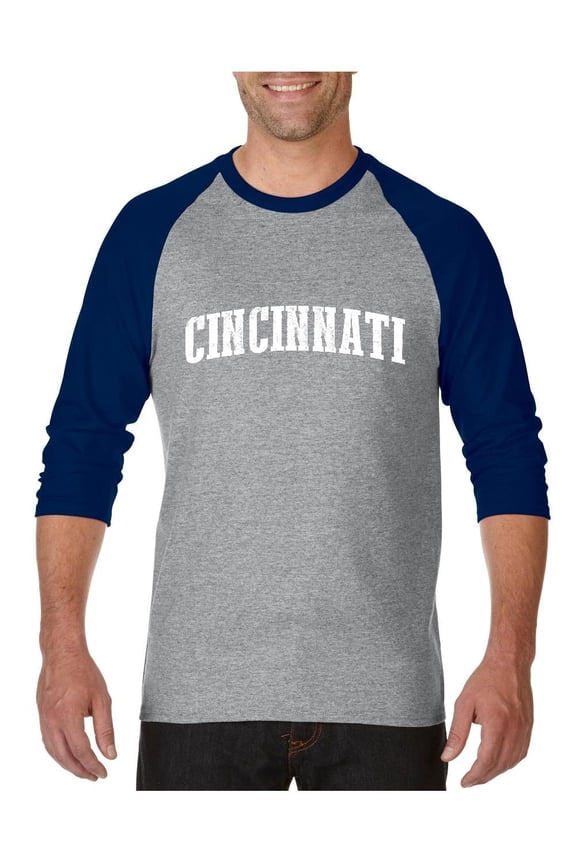MmF - Mens Raglan Sleeve Baseball T-Shirts, up to Size 3XL - Cincinnati