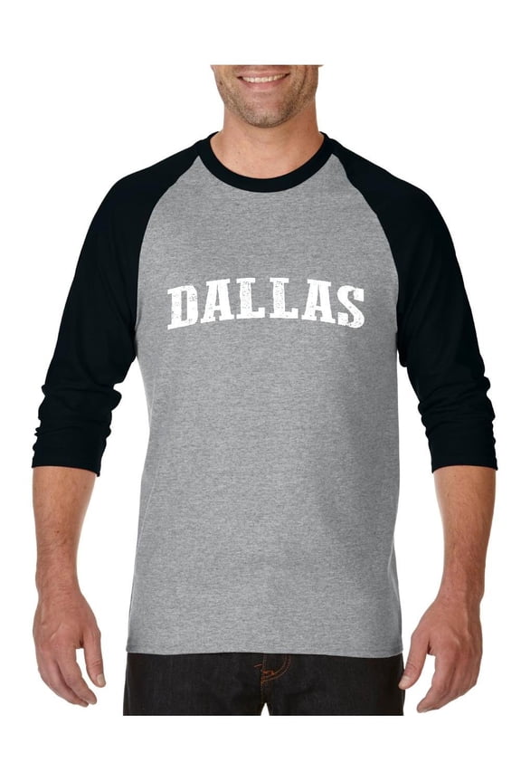 MmF - Mens Raglan Sleeve Baseball T-Shirts, up to Size 3XL - Dallas