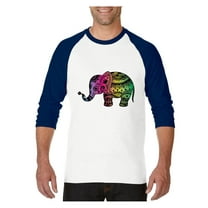 MmF - Mens Raglan Sleeve Baseball T-Shirts, up to Size 3XL - Elephant