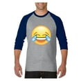 thumbnail image 1 of MmF - Mens Raglan Sleeve Baseball T-Shirts, up to Size 3XL - Emoji Laughing Tears, 1 of 4