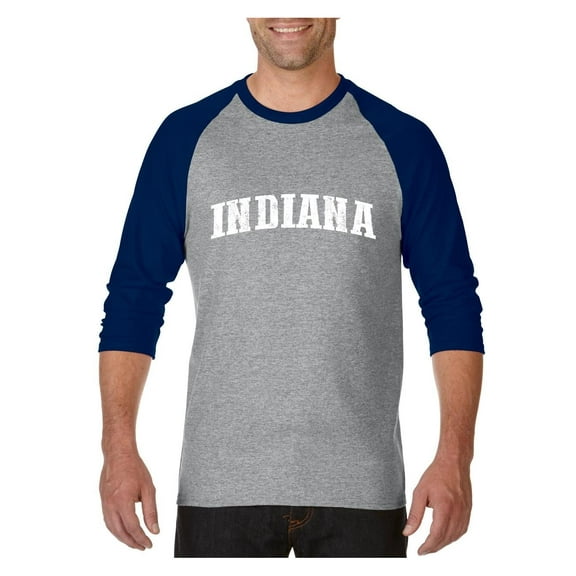 Mens Raglan Sleeve Baseball T-Shirts - Indiana
