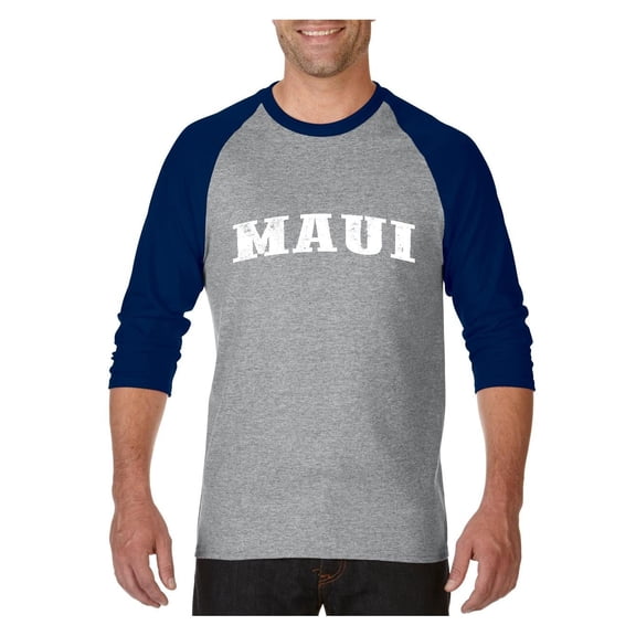 MmF - Mens Raglan Sleeve Baseball T-Shirts, up to Size 3XL - Maui Hawaii