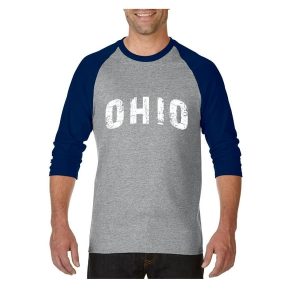 MmF - Mens Raglan Sleeve Baseball T-Shirts, up to Size 3XL - Ohio