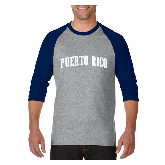 MmF - Mens Raglan Sleeve Baseball T-Shirts, up to Size 3XL - Puerto Rico