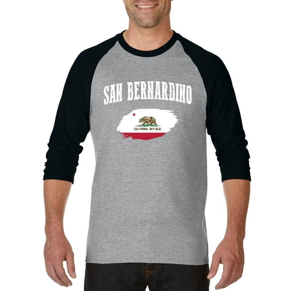 Mens Raglan Sleeve Baseball T-Shirts - San Bernardino