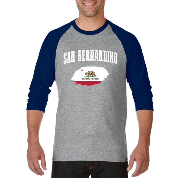 Mens Raglan Sleeve Baseball T-Shirts - San Bernardino