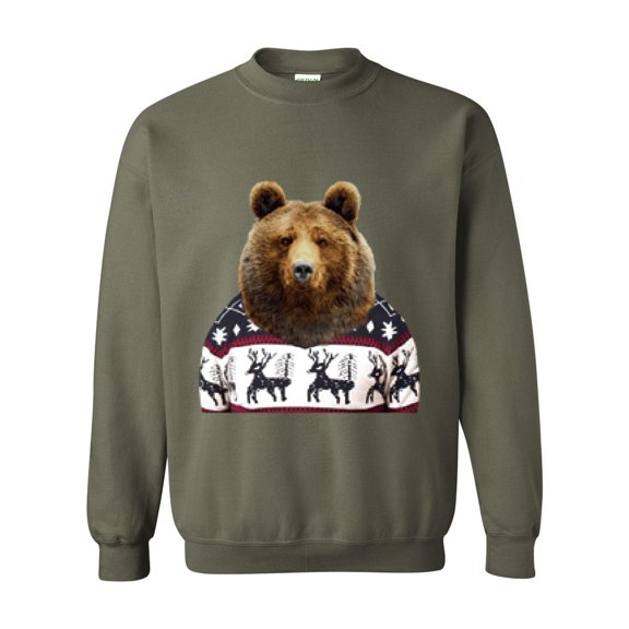 MmF - Mens Sweatshirts and Hoodies - BEAR IN XMAS UGLY SWEATER