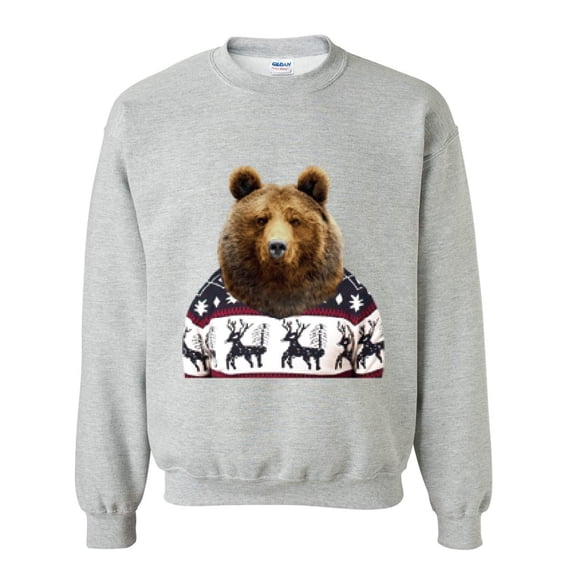 MmF - Mens Sweatshirts and Hoodies - BEAR IN XMAS UGLY SWEATER