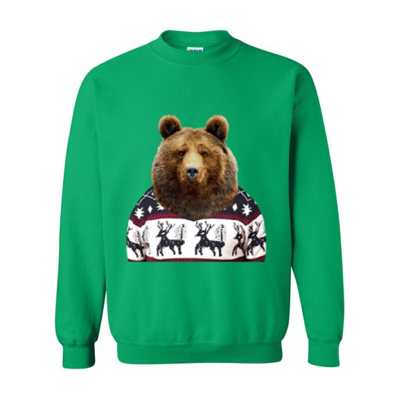 MmF - Mens Sweatshirts and Hoodies - BEAR IN XMAS UGLY SWEATER