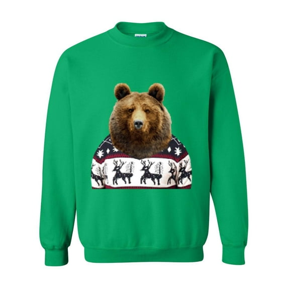 MmF - Mens Sweatshirts and Hoodies - BEAR IN XMAS UGLY SWEATER