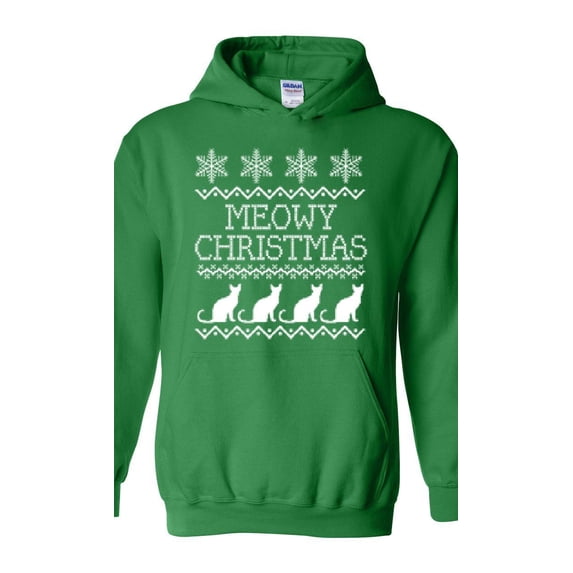 MmF - Mens Sweatshirts and Hoodies - Christmas Kitten Meowy