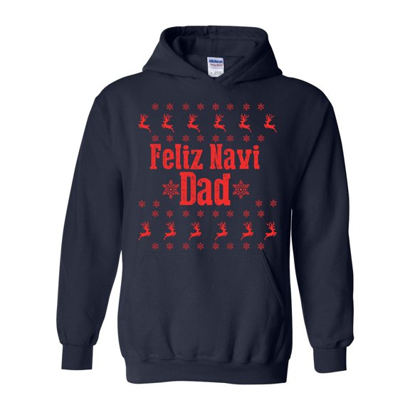 MmF - Mens Sweatshirts and Hoodies - Feliz Navidad in Black