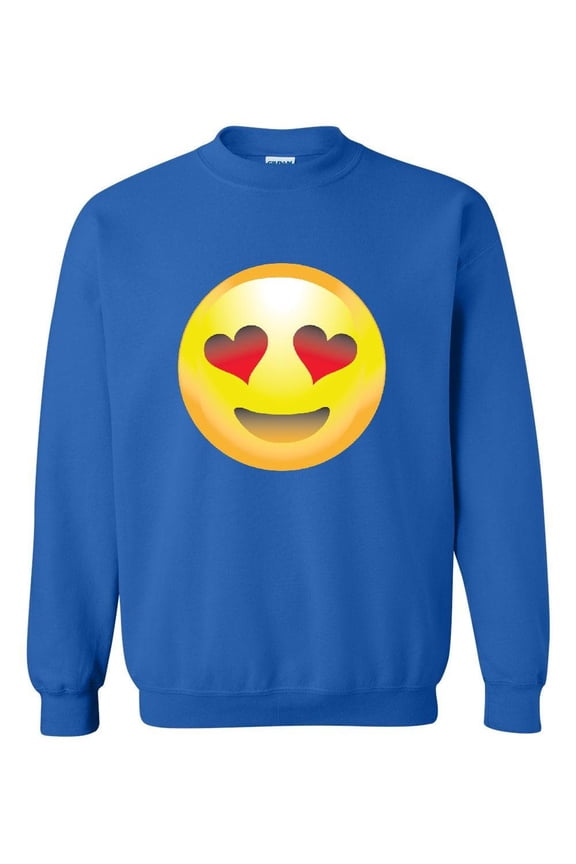 MmF - Mens Sweatshirts and Hoodies, up to Size 5XL - Emoji Heart-Shaped Eyes