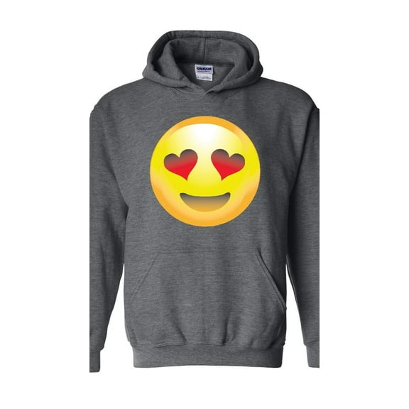 MmF - Mens Sweatshirts and Hoodies, up to Size 5XL - Emoji Heart-Shaped Eyes