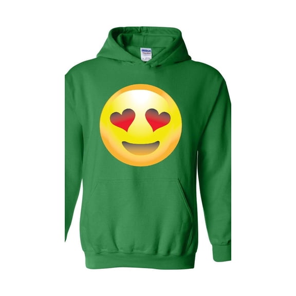 MmF - Mens Sweatshirts and Hoodies, up to Size 5XL - Emoji Heart-Shaped Eyes
