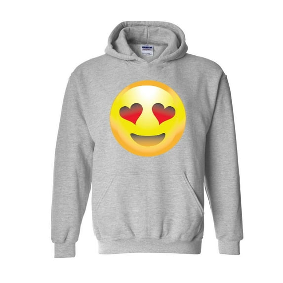 MmF - Mens Sweatshirts and Hoodies, up to Size 5XL - Emoji Heart-Shaped Eyes