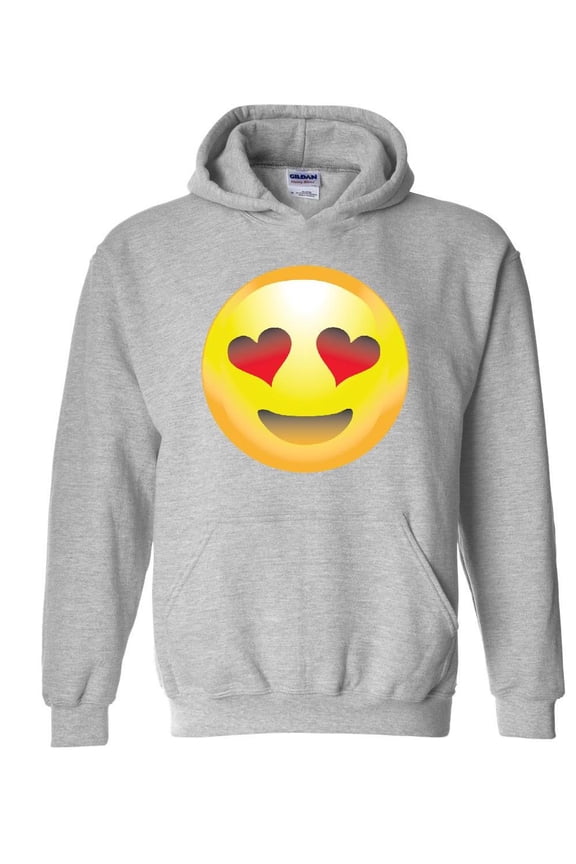 MmF - Mens Sweatshirts and Hoodies, up to Size 5XL - Emoji Heart-Shaped Eyes