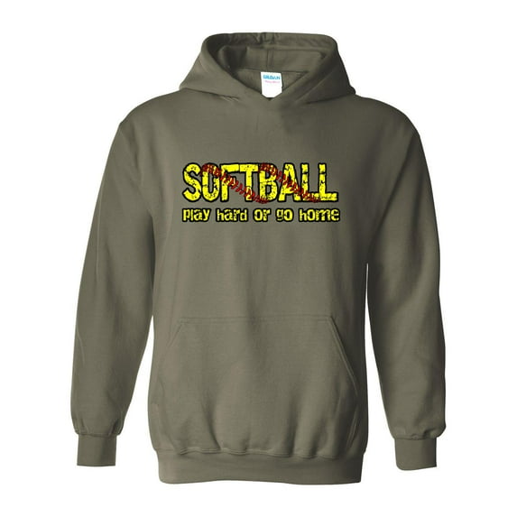 MmF - Mens Sweatshirts and Hoodies, up to Size 5XL - Softball Play Hard or Go Home