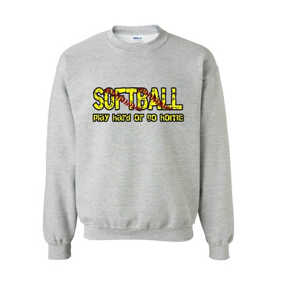 MmF - Mens Sweatshirts and Hoodies, up to Size 5XL - Softball Play Hard or Go Home