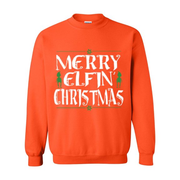 MmF - Women Sweatshirts and Hoodies - Merry Christmas ELF in Green