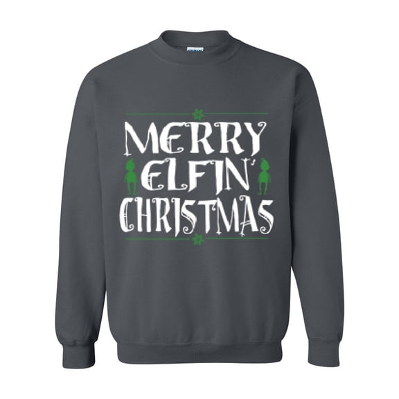MmF - Women Sweatshirts and Hoodies - Merry Christmas ELF in Green