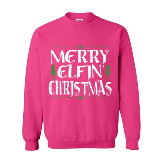MmF - Women Sweatshirts and Hoodies - Merry Christmas ELF in Green