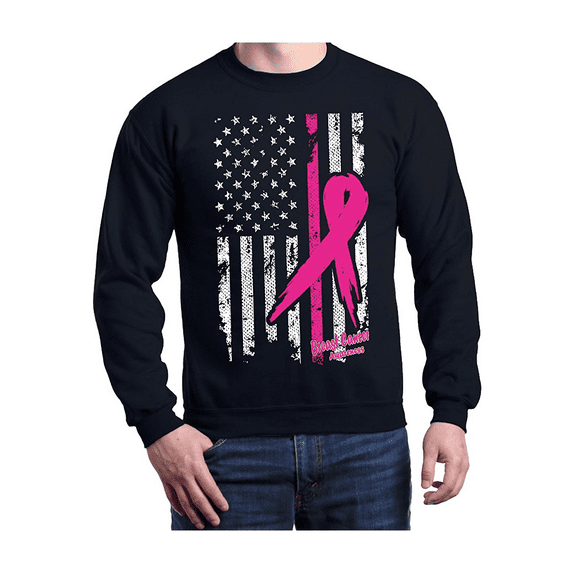 MmF - Women Sweatshirts and Hoodies, up to Size 5XL - Cancer Ribbon American Flag