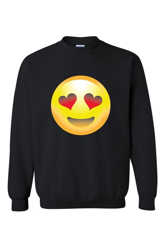 MmF - Women Sweatshirts and Hoodies, up to Size 5XL - Emoji Heart-Shaped Eyes
