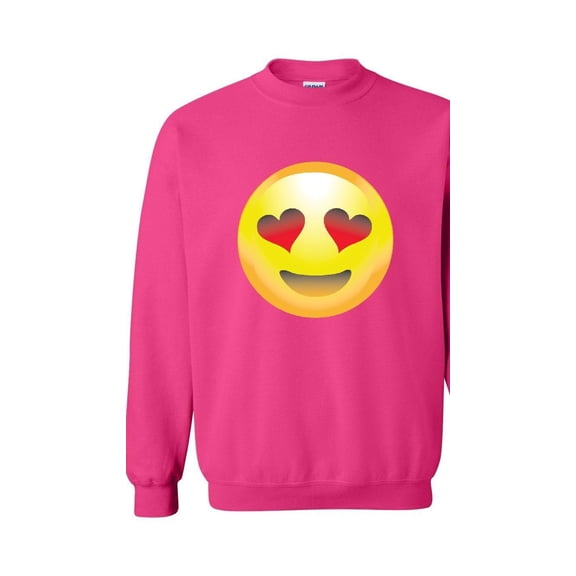 MmF - Women Sweatshirts and Hoodies, up to Size 5XL - Emoji Heart-Shaped Eyes
