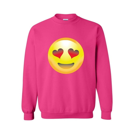 MmF - Women Sweatshirts and Hoodies, up to Size 5XL - Emoji Heart-Shaped Eyes