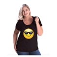 thumbnail image 1 of Women's Plus Size Curvy T-Shirt - Emoji with Sunglasses, 1 of 5