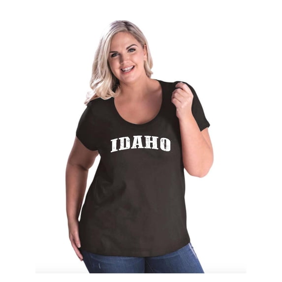 MmF - Women's Plus Size Curvy T-Shirt, up to Size 28 - Idaho