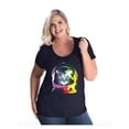 thumbnail image 1 of MmF - Women's Plus Size Curvy T-Shirt, up to Size 28 - Space Cat, 1 of 4