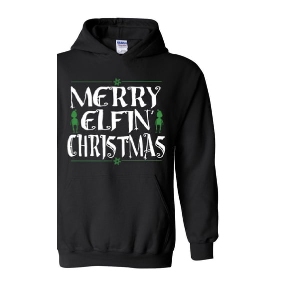 MmF - Women's Plus Sweatshirts and Hoodies - Merry Christmas ELF in Green