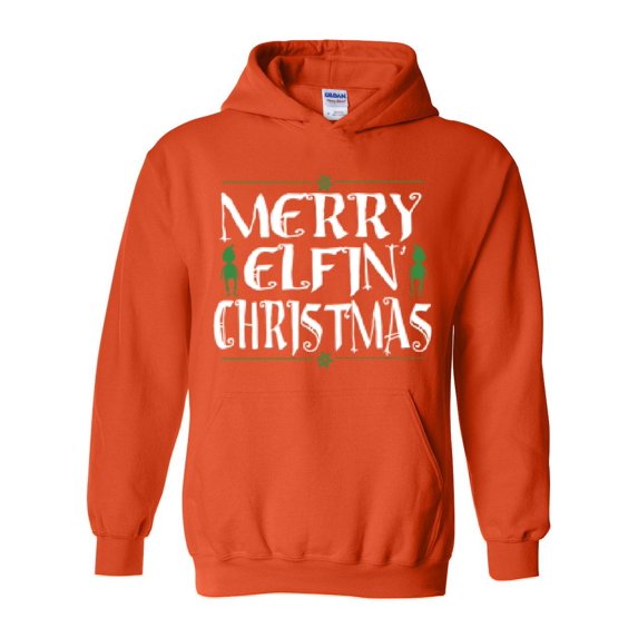 MmF - Women's Plus Sweatshirts and Hoodies - Merry Christmas ELF in Green