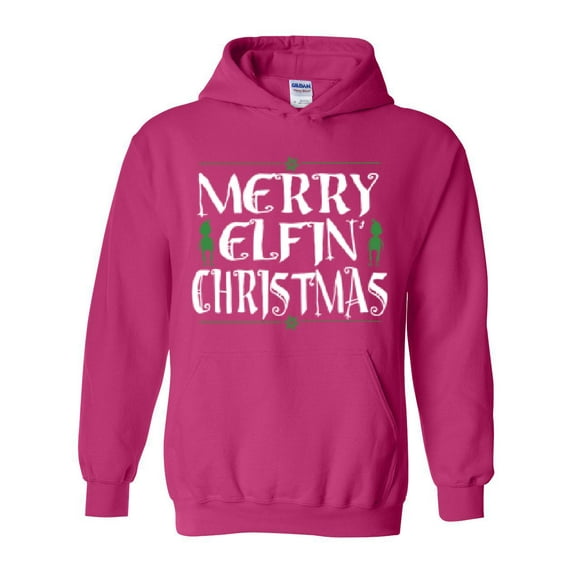 MmF - Women's Plus Sweatshirts and Hoodies - Merry Christmas ELF in Green