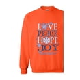 thumbnail image 1 of MmF - Women's Plus Sweatshirts and Hoodies - PEACE HOPE LOVE JOY, 1 of 5