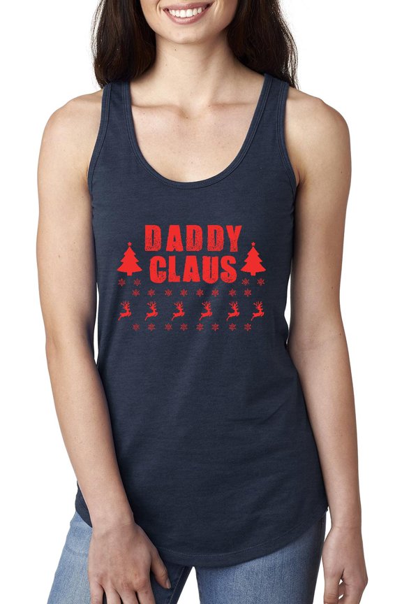 MmF - Women's Racerback Tank Top - Christmas Daddy Claus in Red