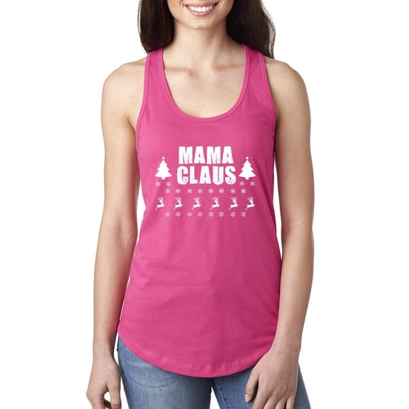 MmF - Women's Racerback Tank Top - Christmas Mama Claus