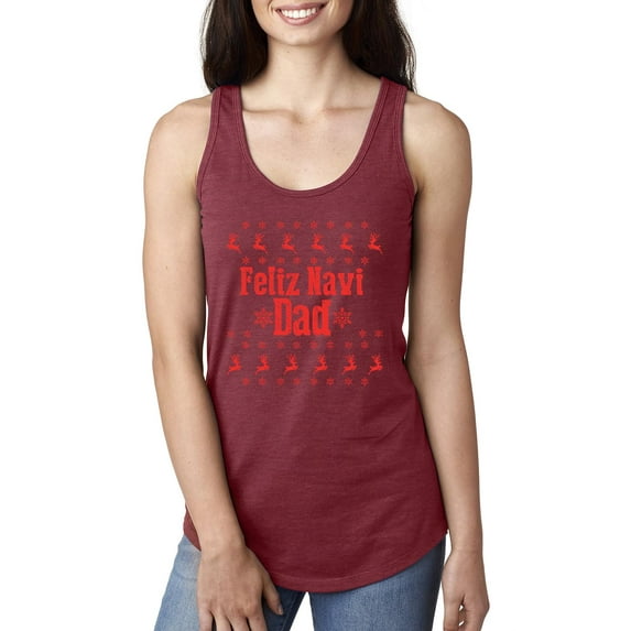 MmF - Women's Racerback Tank Top - Feliz Navidad in Black