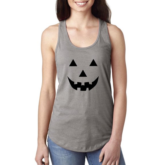 MmF - Women's Racerback Tank Top - Halloween Halloween Pumpkin Face in Black