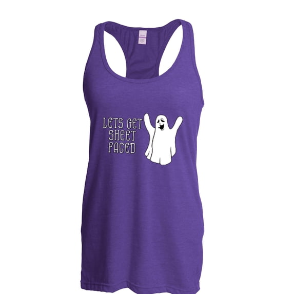MmF - Women's Racerback Tank Top - Halloween Let`s Get Sheet Faced Ghost