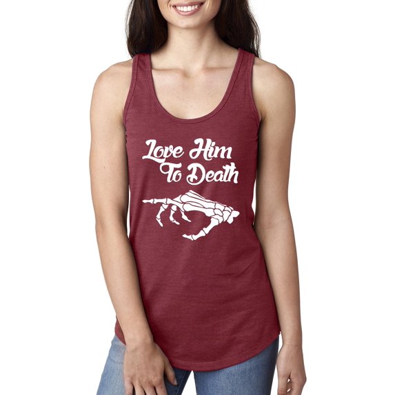 MmF - Women's Racerback Tank Top - Halloween Love Him To Death Matching Halloween Couple