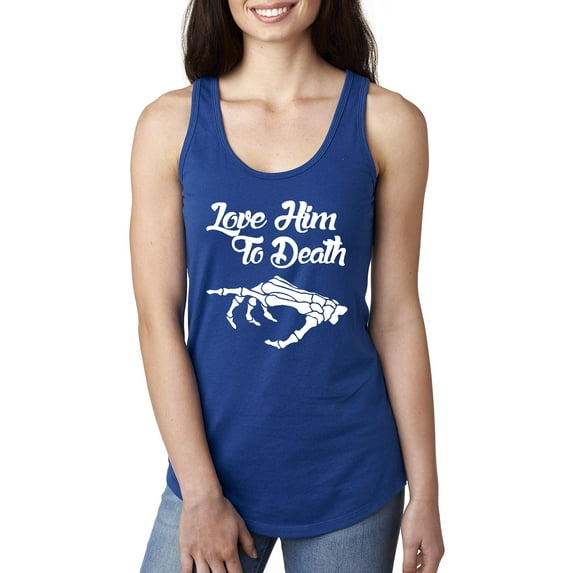MmF - Women's Racerback Tank Top - Halloween Love Him To Death Matching Halloween Couple