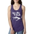 thumbnail image 1 of MmF - Women's Racerback Tank Top - Halloween Love Him To Death Matching Halloween Couple, 1 of 3