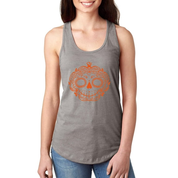 MmF - Women's Racerback Tank Top - Halloween Sugar Pumpkin