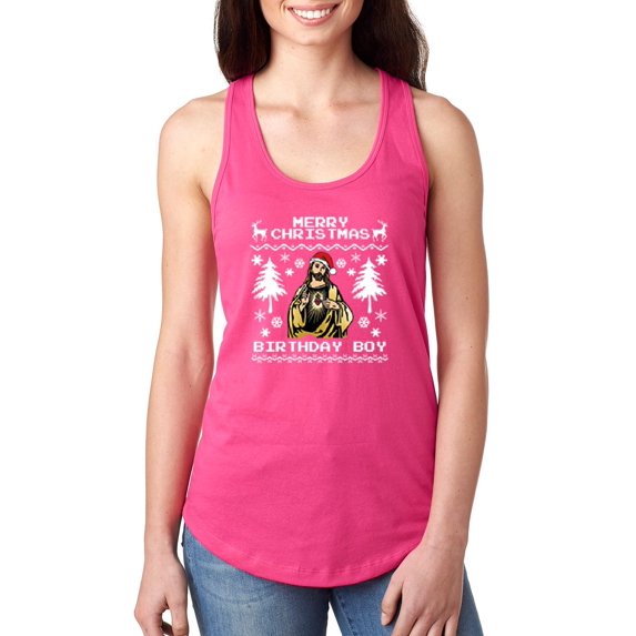 MmF - Women's Racerback Tank Top - MERRY XMAS FROM JESUS