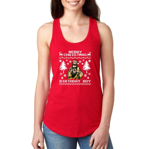 MmF - Women's Racerback Tank Top - MERRY XMAS FROM JESUS
